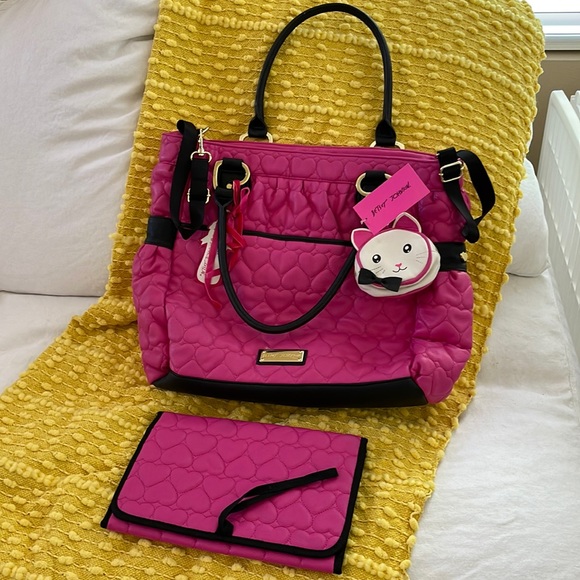 Betsey Johnson Handbags - Betsey Johnson 3-piece Diaper Bag Tote NWT